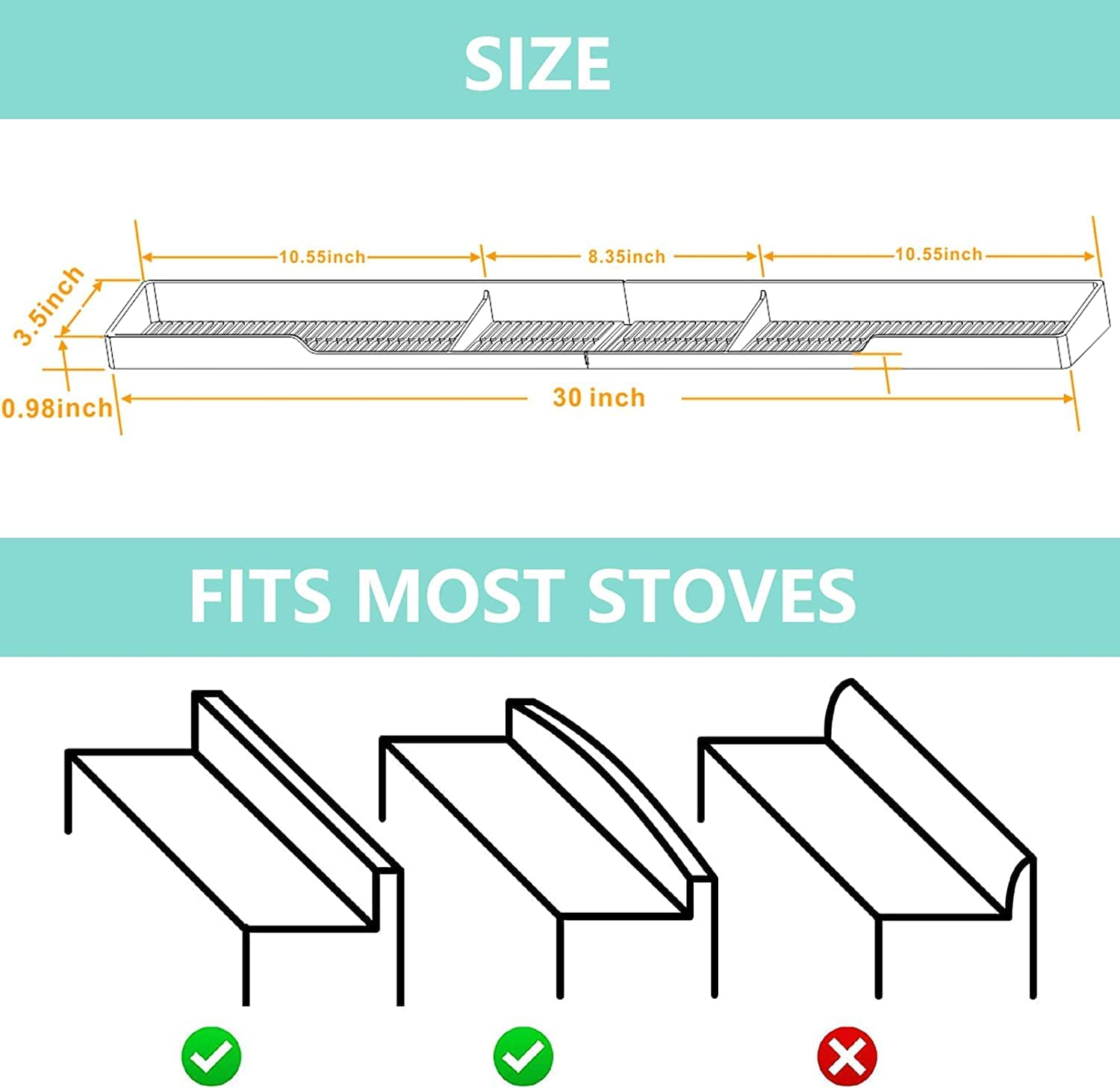 Silicone Material Magnetic Shelf for the Stove - 3 Functional Partitions Kitchen Spice Rack Organizer