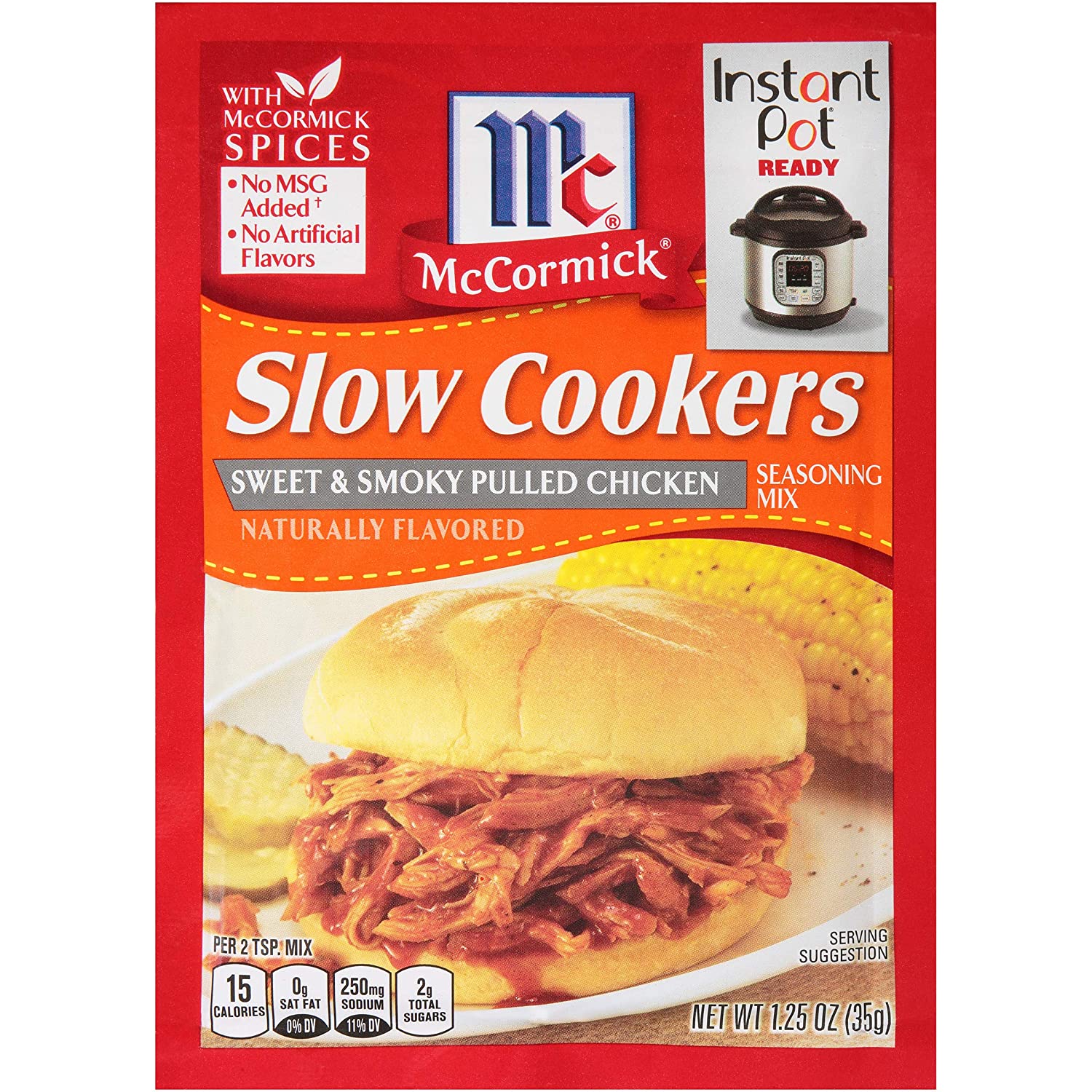 McCormick Slow Cooker Sweet & Smoky Pulled Chicken 1.25oz (4 Pack) Free Shipping
