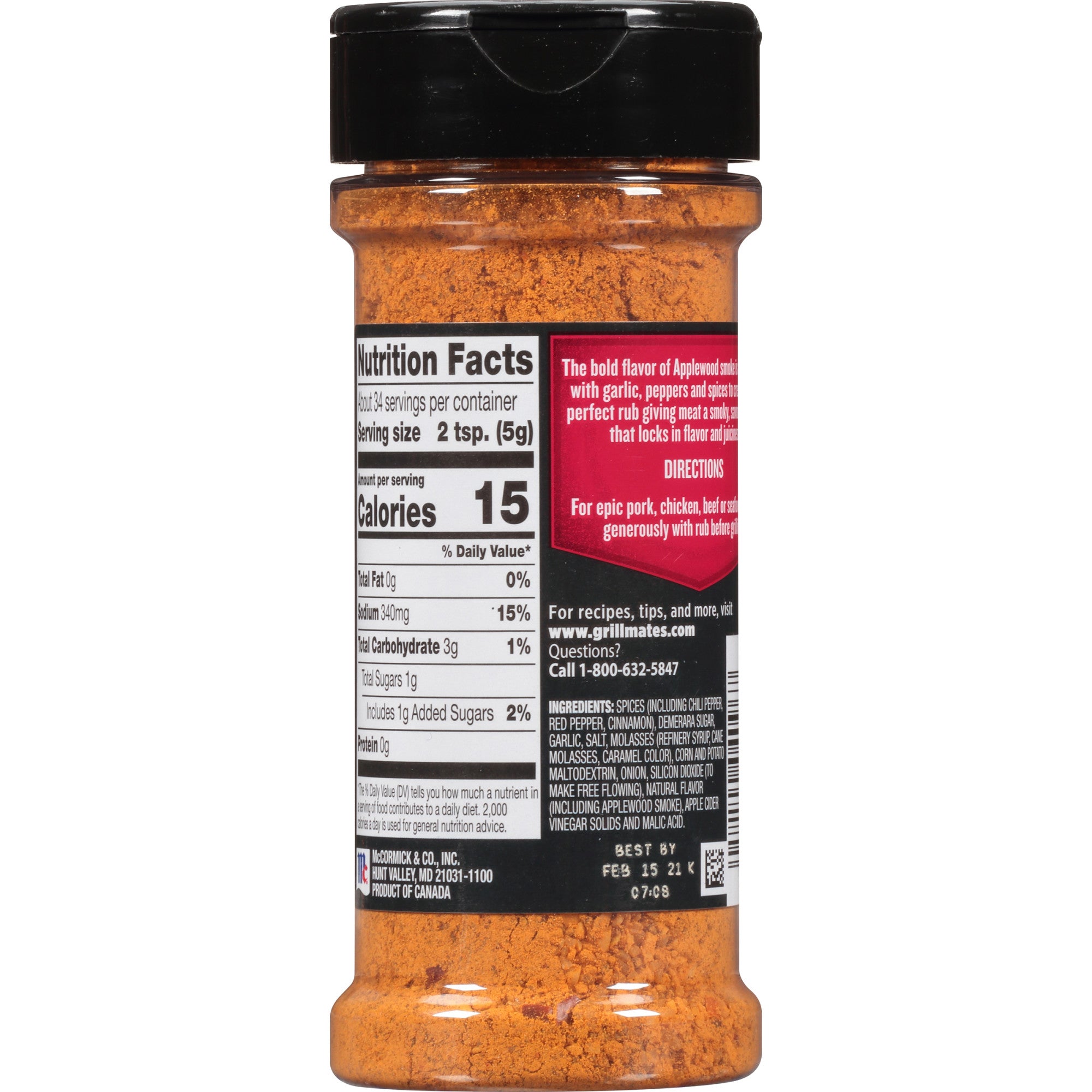 McCormick Grill Mates Applewood Rub 6oz Free Shipping