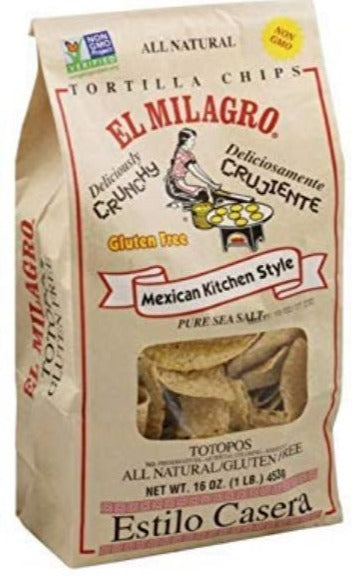 El Milagro 100% Natural Chips - 2 Pck (16 oz.) Totopos