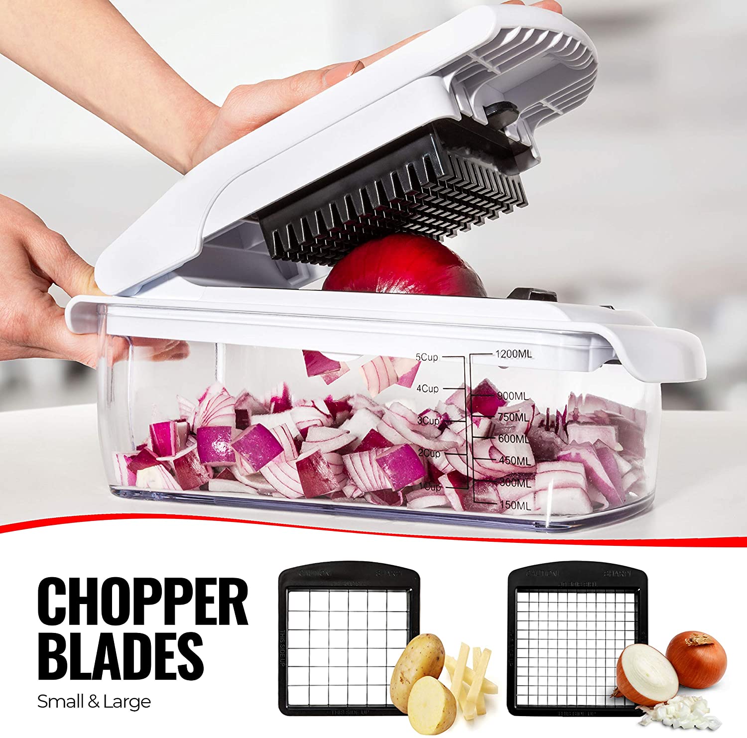 Fullstar 9-in-1 Deluxe Vegetable Chopper Kitchen Gifts | Onion Chopper & Dicer